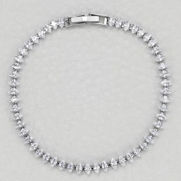 NEW 925 STERLING SILVER CUT DIAMOND BRACELET, NICE BRACELET, CUTE BRACELET - Picture 2 of 5